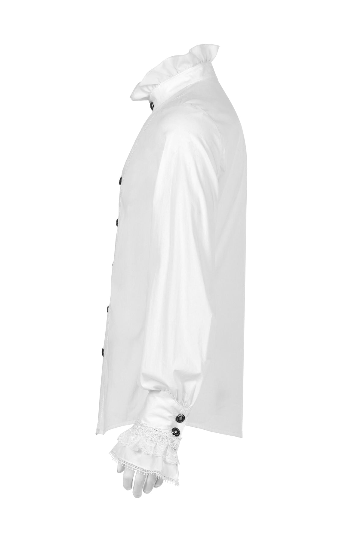 Men's White Gothic Victorian Long Sleeve Shirt