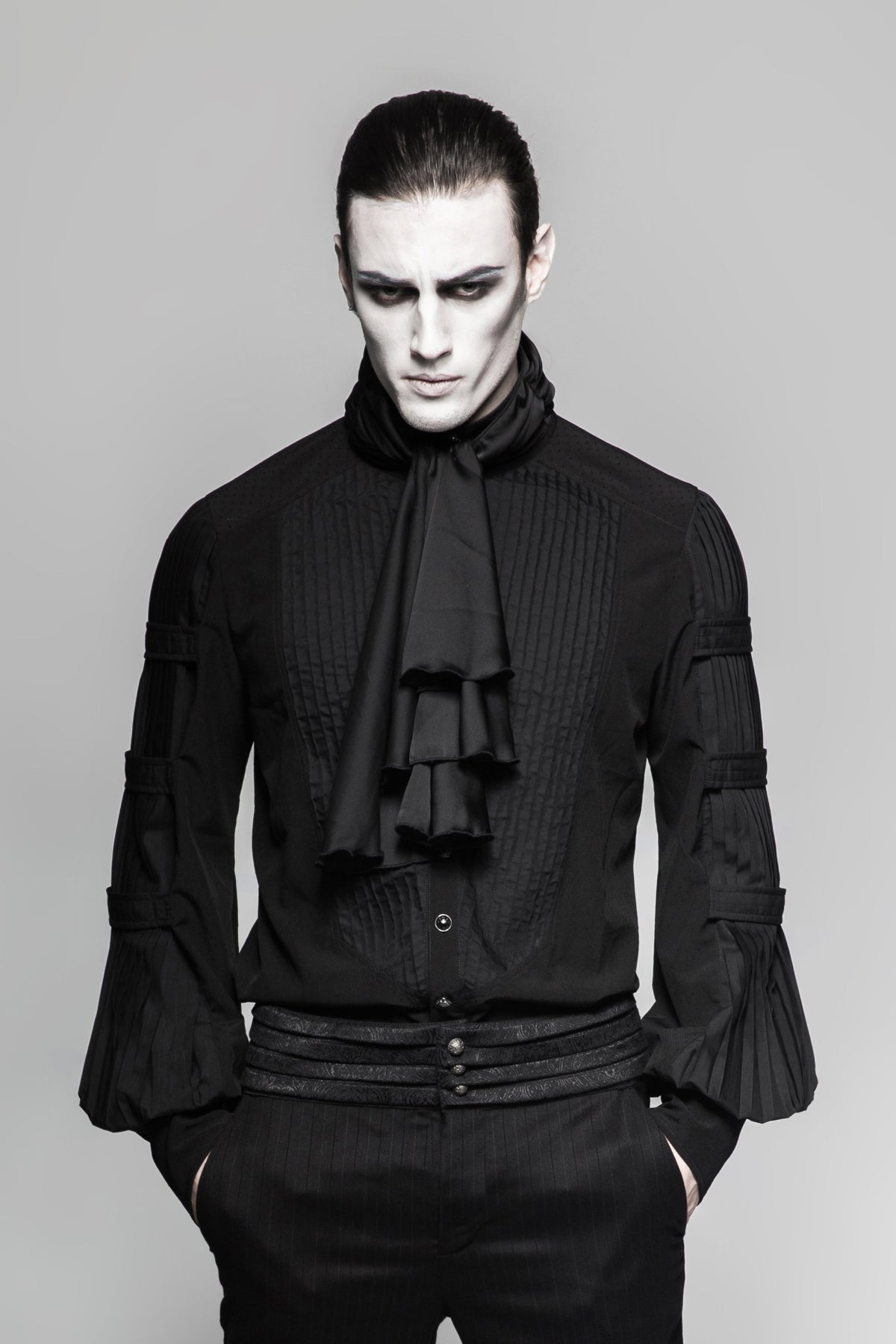 punk dress shirts Men's Gothic Punk Zipper Shirt