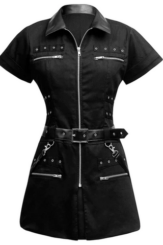 punk style police mini dress