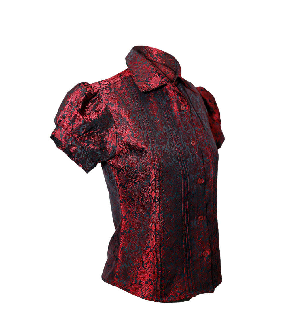 red gothic Victorian blouse