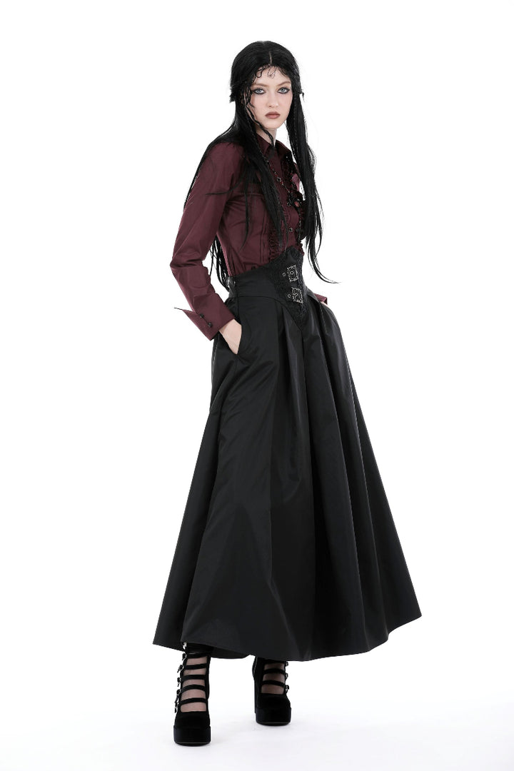 Lady Anabel Red Ruffled Blouse