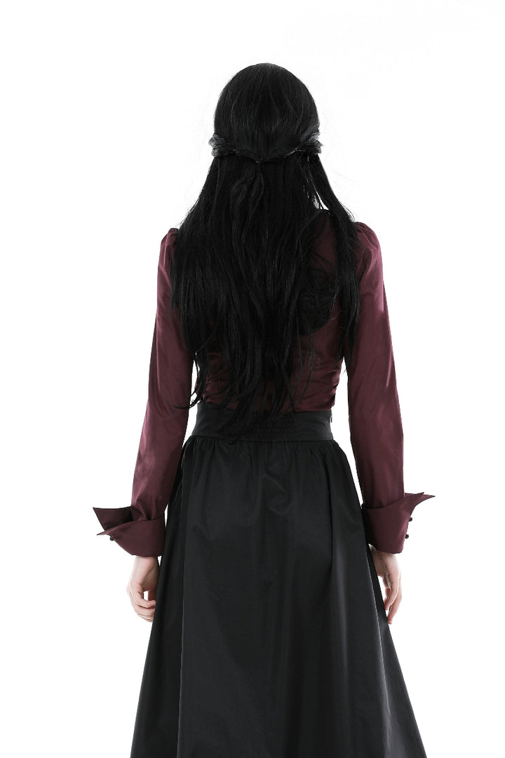 Lady Anabel Red Ruffled Blouse