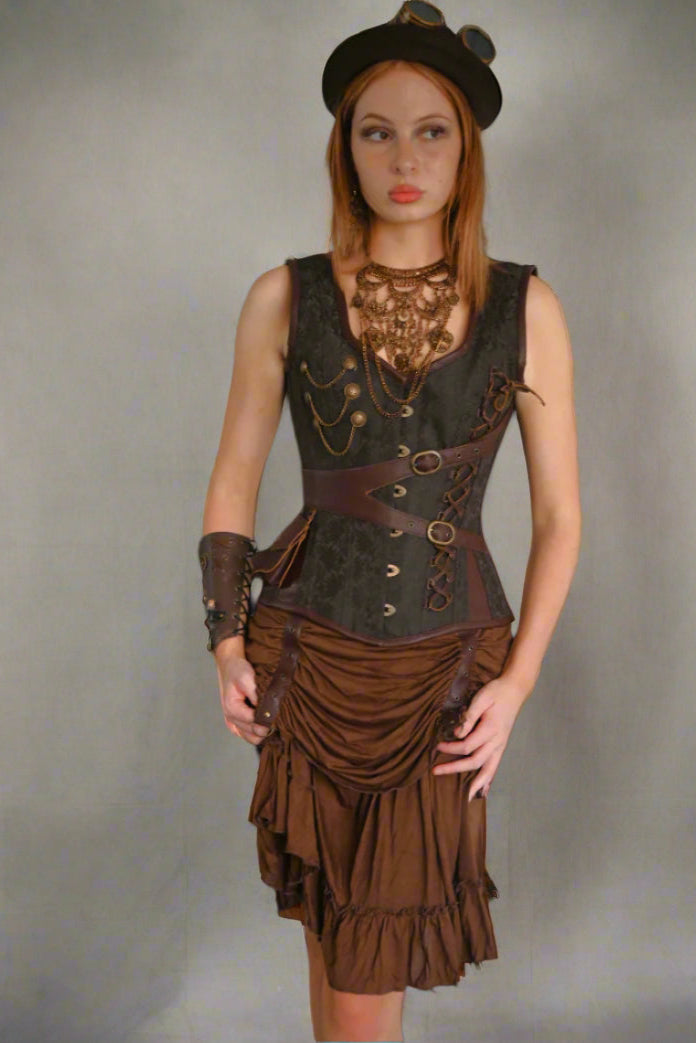 Steampunk Adventurer Corset Dress - Plus Sizes Available 6XL Steampunk Adventurer Corset Dress - Plus Sizes Available 6XL