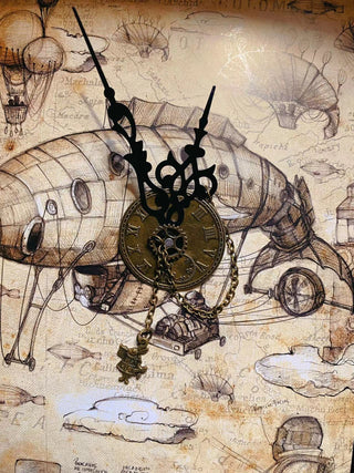 steampunk clock brooch