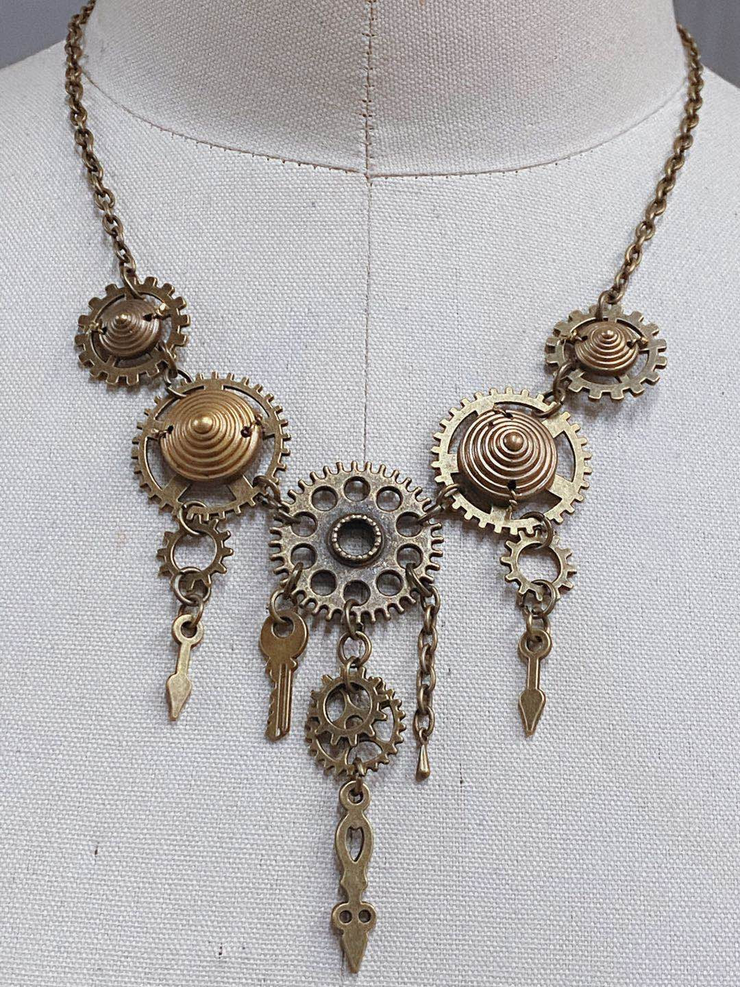 steampunk gear necklace