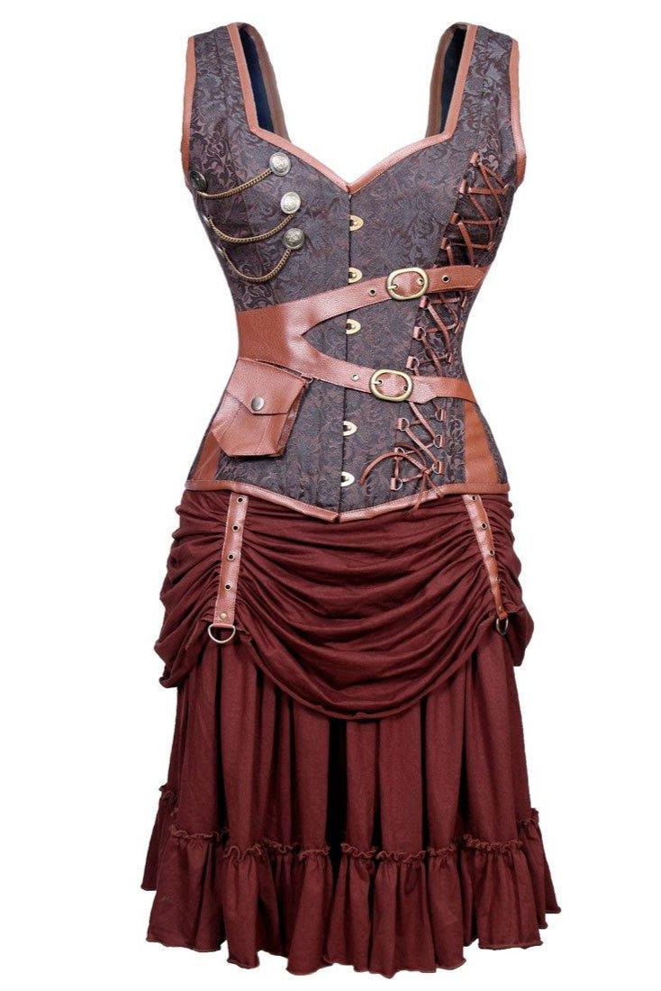 Steampunk Adventurer Corset Dress - Plus Sizes Available 6XL Steampunk Adventurer Corset Dress - Plus Sizes Available 6XL