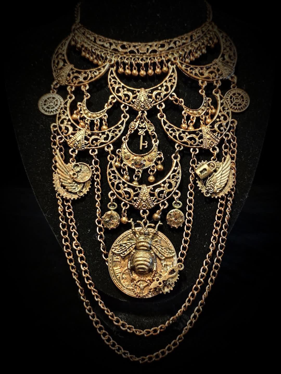 The Golden Hive Relic Steampunk Necklace