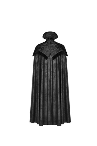 Full-length view of vampire cloak showing back panel and flowing design