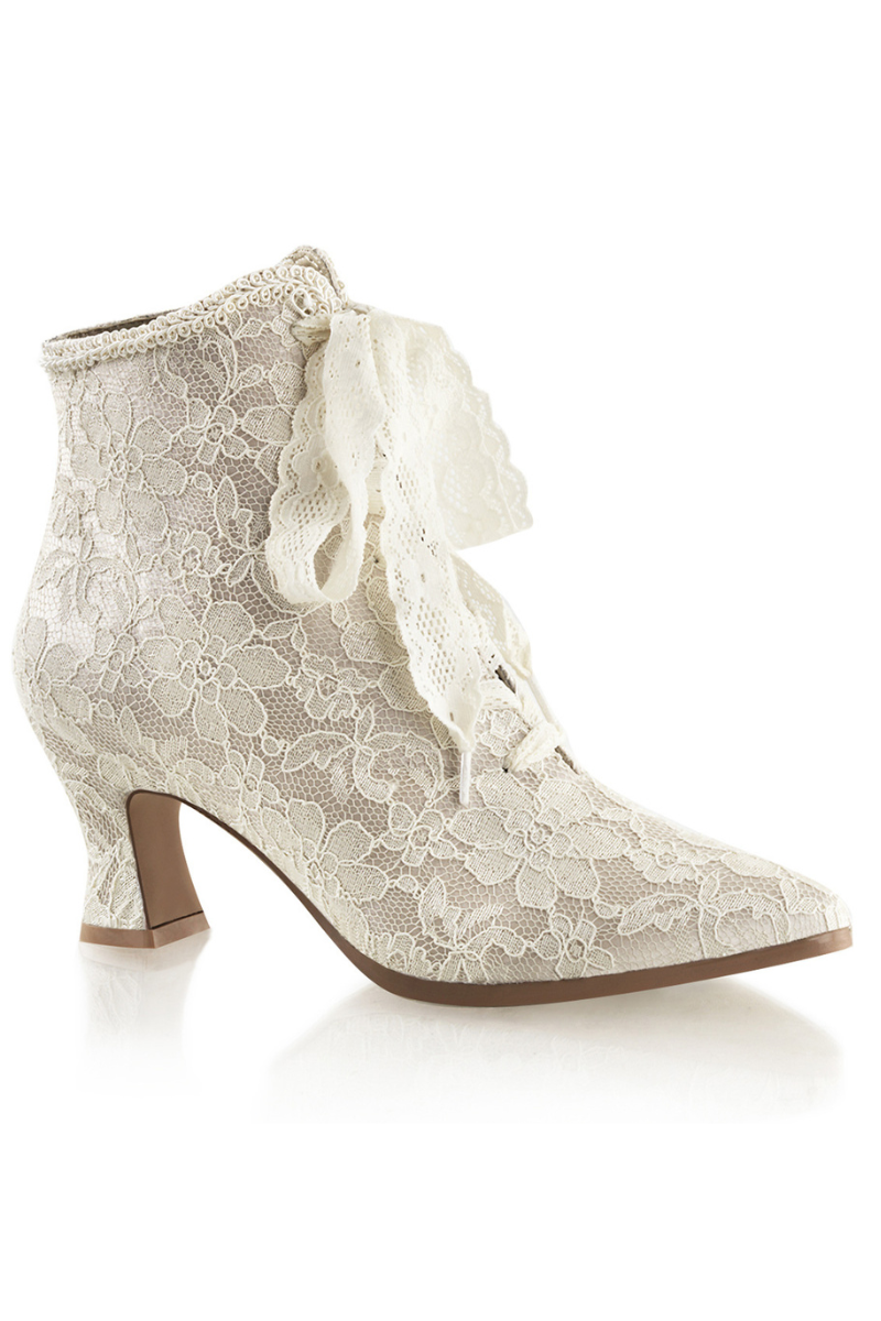 lace dress boots Lottie Elliot Ivory Lace Ankle Boot