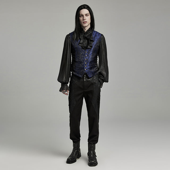 victorian gothic style blue waistcoat