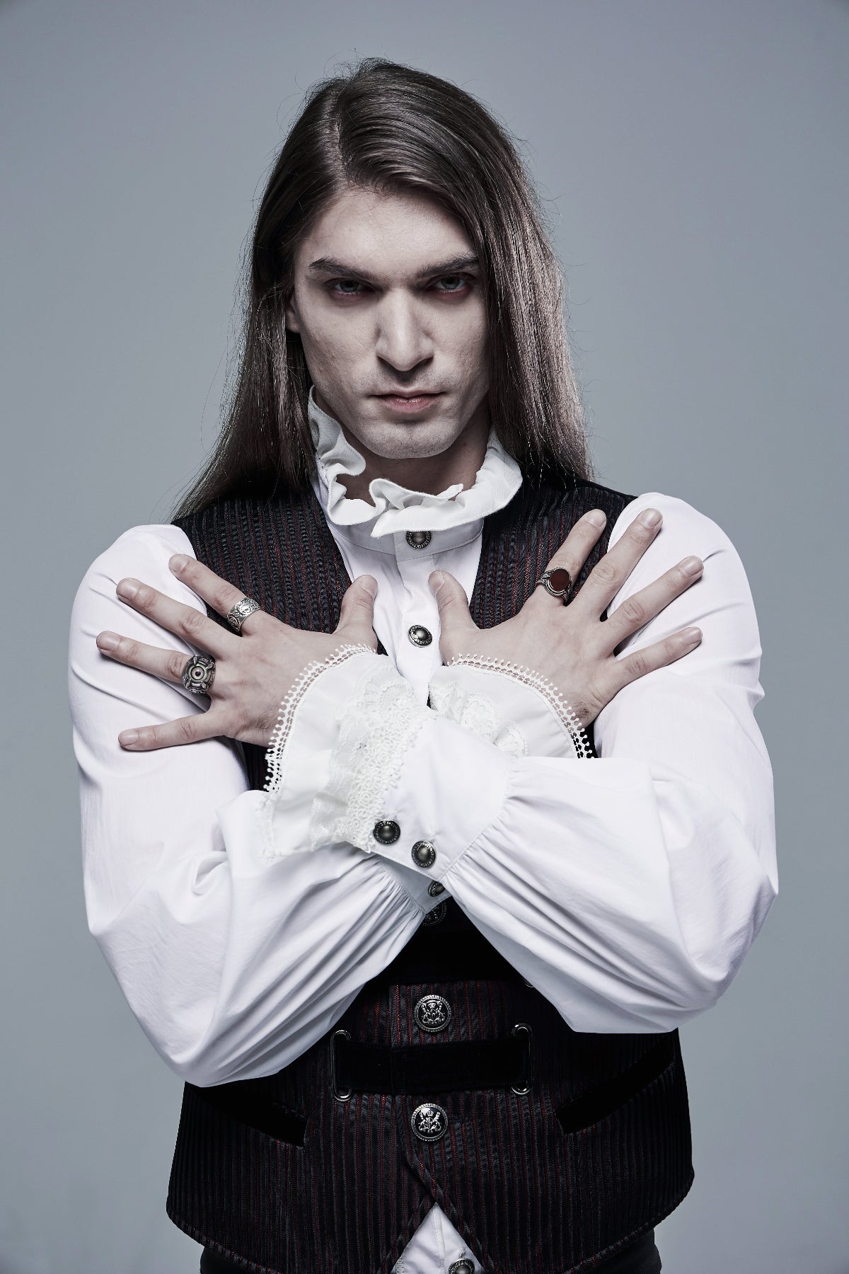 gothic dress men shirt white short sleeve Men's White Gothic Victorian Long Sleeve Shirt