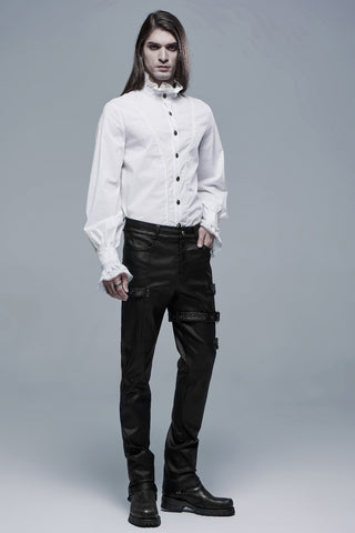 Men's white Gothic shirt full-length view