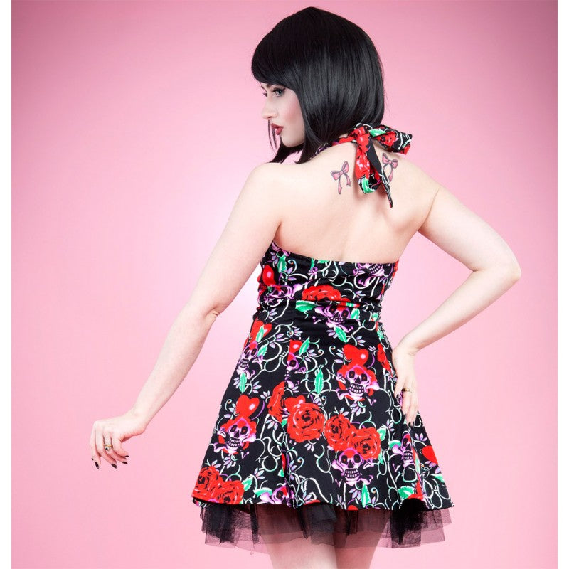 strapless open back dress Bandeau Ruffle Detail Mini Dress in Fuchsia main image 0