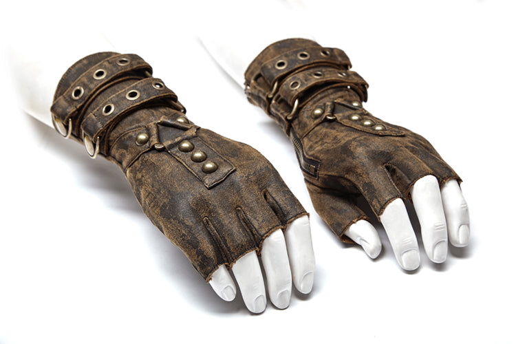 Fingerless Combat Gloves Brown