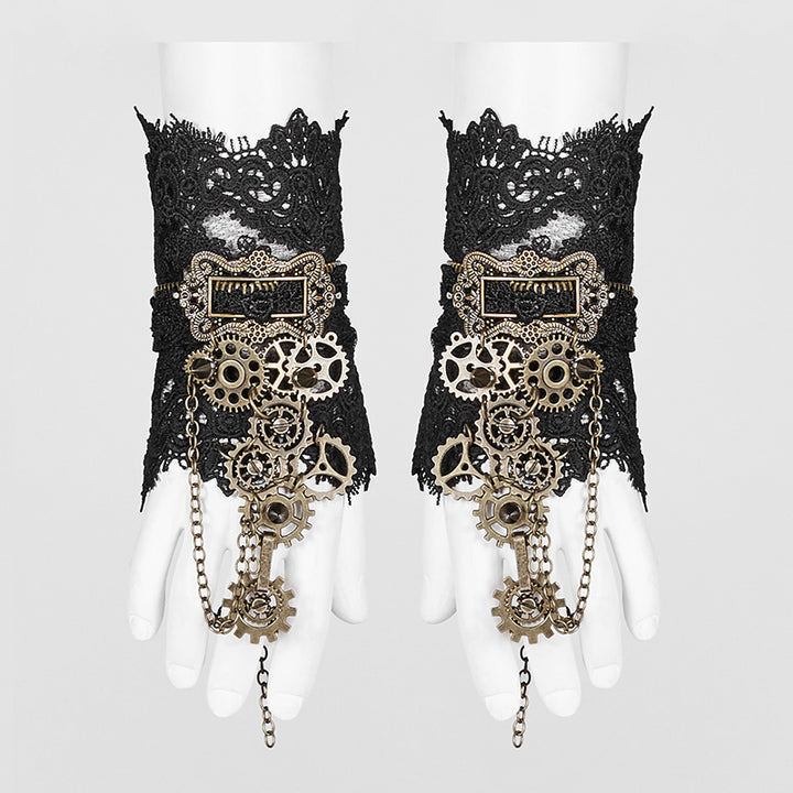 Steampunk Gears and Spikes Gloves