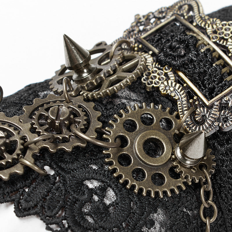 Steampunk Gears and Spikes Gloves