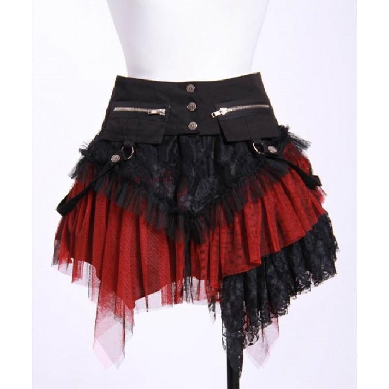Adore Skirt and Corset Belt Set Red