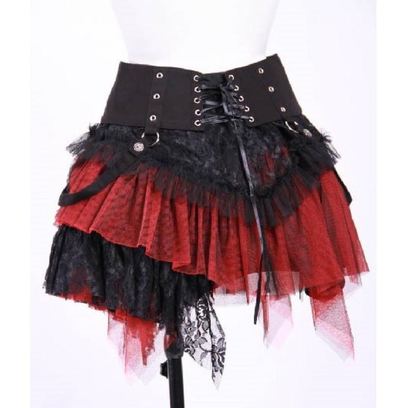 Adore Skirt and Corset Belt Set Red