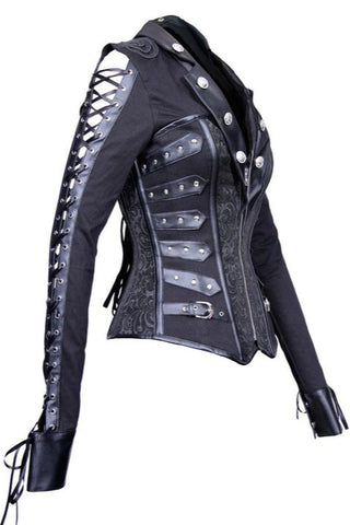 military corset jacket side view