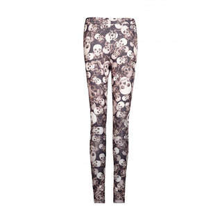 Halloween Skull Leggings - Coffee