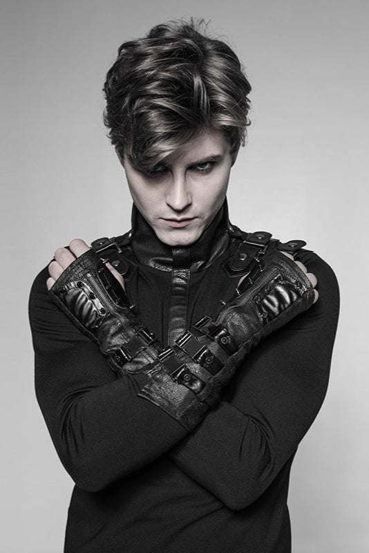 punk rave ws-278 cyberpunk techwear fingerrless gloves