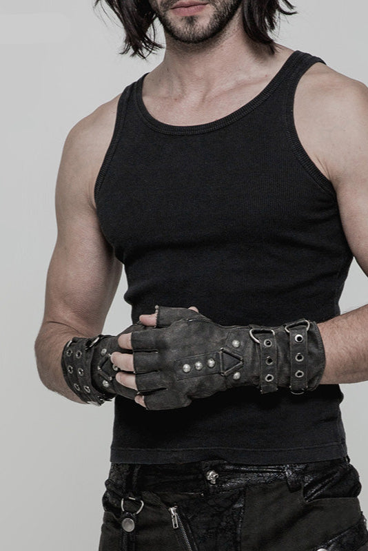 punk rave ws-933 silver fingerless combat boots