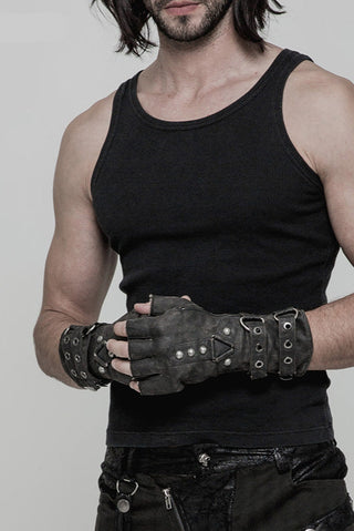punk rave ws-933 silver fingerless combat boots