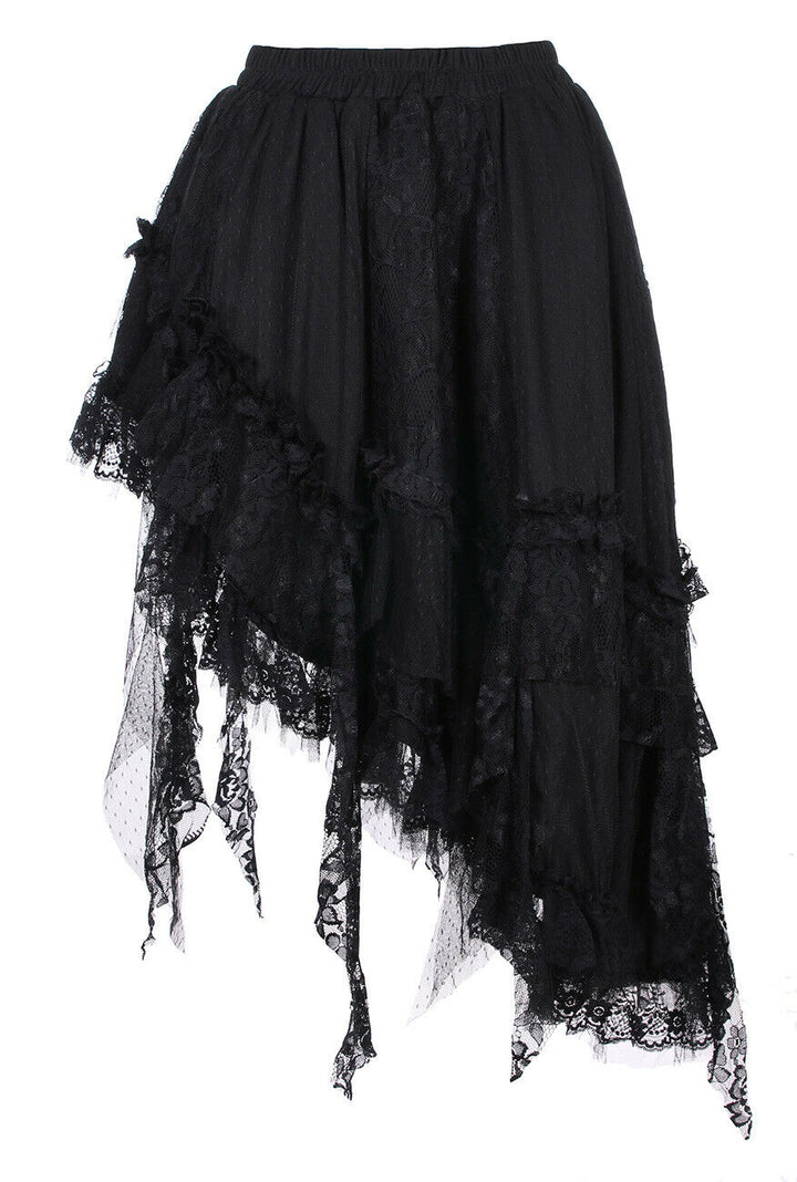 Elegant Asymmetric Skirt Black