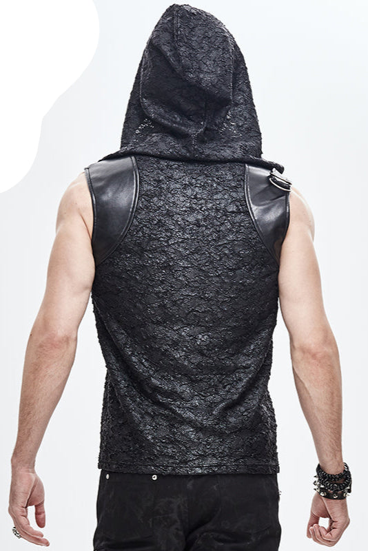 VIAVANDA DISTORTION HOODED TANK TOP ベージュ VIAVANDA DISTORTION HOODED TANK TOP ベージュ