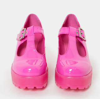 STRAWBERRY PINK PLATFORM MARY JANE SHOES