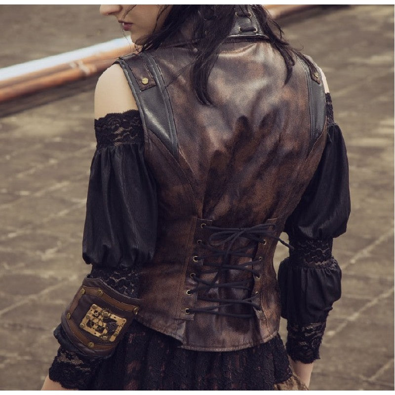 Leather clearance steampunk vest