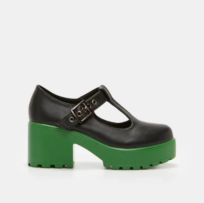 Green Platform Mary Janes