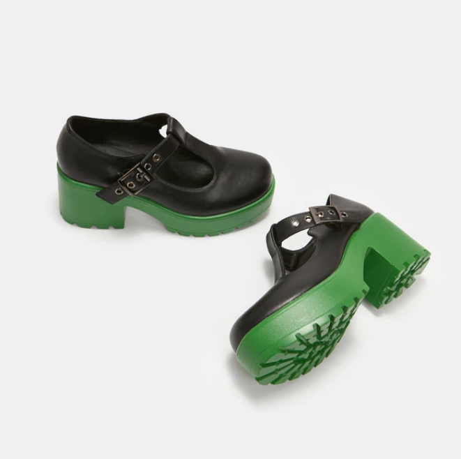 Green Platform Mary Janes