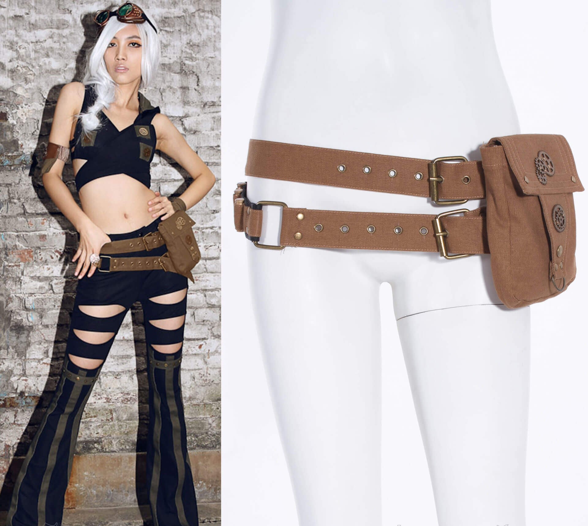 Steampunk waist outlet bag