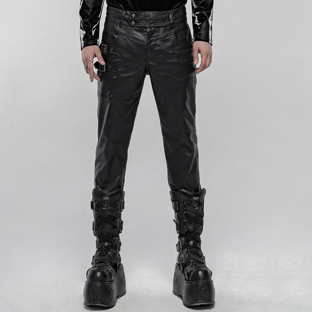 Lovelegis Men's black jeans - Metal - Rock and roll - Punk - Rockstar -  Ripped - Frayed - Wrinkled effect - Gothic - Steampunk - Dark - Black color  - Size XXL : : Fashion